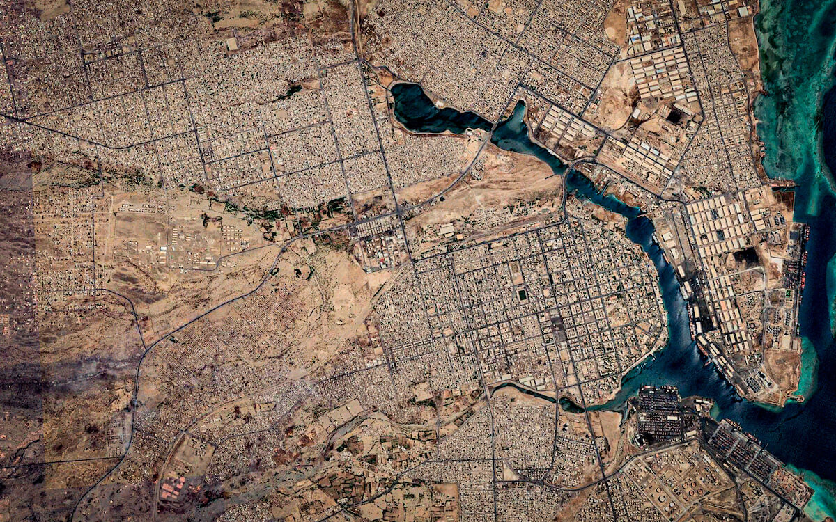 Aerial of Port Sudan city